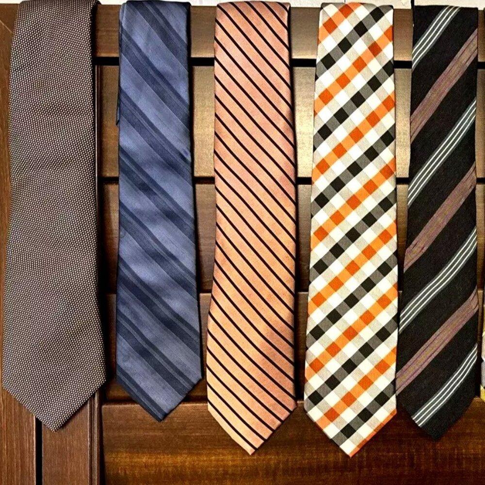 Lot Of 9 Luxury Silk Ties, Scott Allan, Saks Fifth Ave, Wolfmark, Vitorofolo